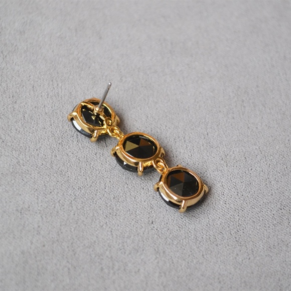 Kate Spade Black Crystal Drop Earrings - Picture 2 of 4